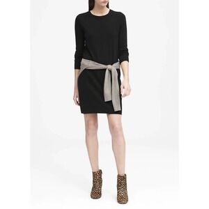 Banana‎ Republic Women's Black Italian Superloft Knit Sweater Dress XS $138